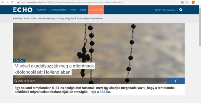 Artikel kerkasiel in Hongaarse media