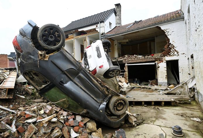 Een maand na de overstromingen is de ravage in Pepinster nog steeds enorm.