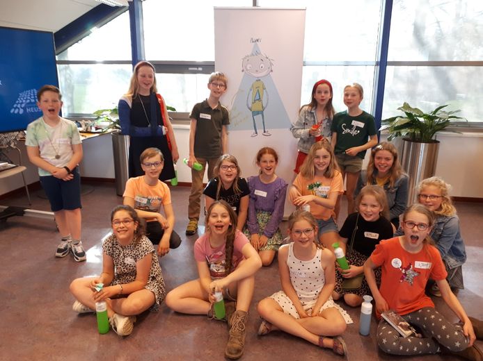 Kinderen uit de gemeente Heusden die een bijdrage aan de Kinderklimaattop hebben voorbereid.