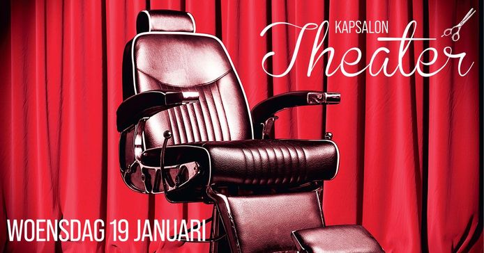 De poster waarmee de actie Kapsalon Theater wordt aangekondigd.