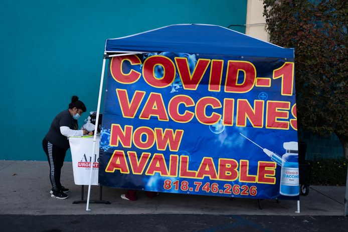 Een test- en vaccinatielocatie in Los Angeles.