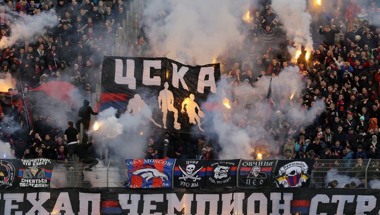 De fans van CSKA Moskou hebben een kwalijke reputatie. Vanavond, tijdens de match tegen PSV, ziet de UEFA toe op racistische uitlatingen. Beeld BelgaImage