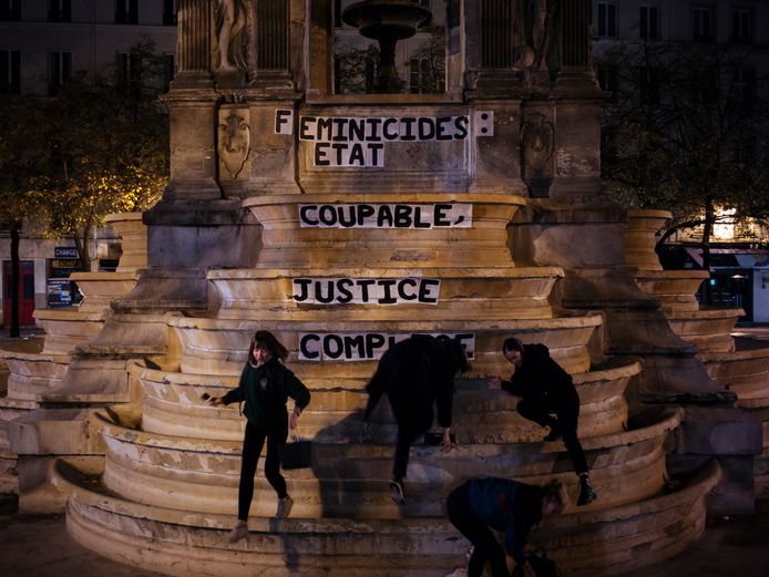 Vrouwengroepen demonstreren in Frankrijk regelmatig tegen vermeende nalatigheid bij het aanpakken van geweld tegen vrouwen in de huiselijke sfeer. Archiefbeeld.