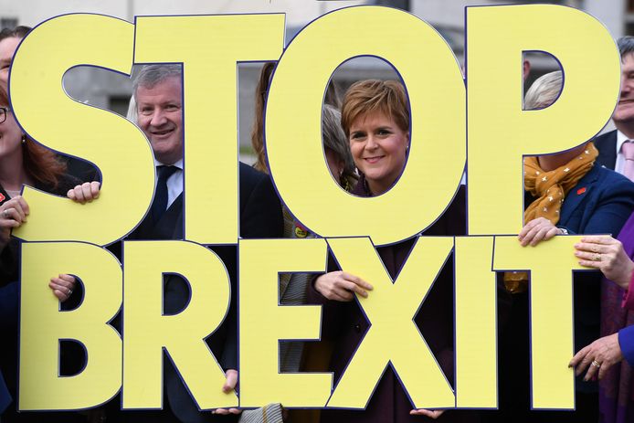 De Schotse premier Nicola Sturgeon vindt in haar land een ruime meerderheid die tegen de brexit is.