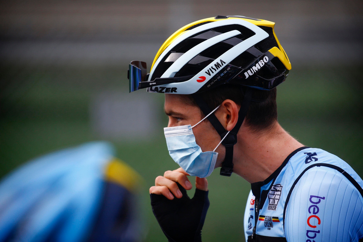 Wout Van Aert op het WK in Imola, vorig jaar. Beeld Photo News
