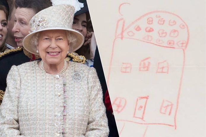 Tekening uit de kindertijd van koningin Elizabeth, die volgens haar moeder “erg pover” is, wordt geveild