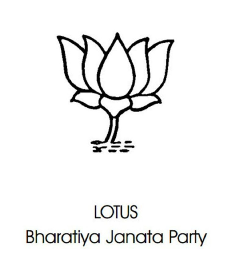 De lotusbloem, symbool van de Bharatiya Janata partij. Beeld rv