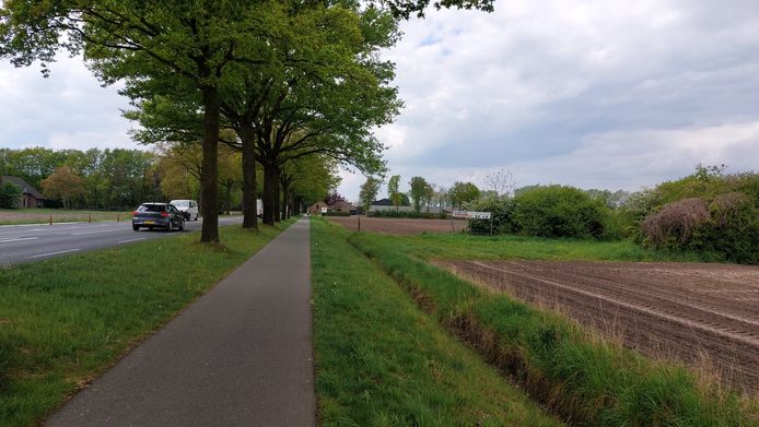 Het deel van de provinciale weg tussen Bladel en Reusel waar de aanranding van een vrouw (55) ongeveer plaatsvond.