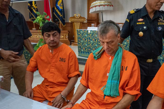 Peruaan Jorge Albornoz Gamarra (links) en de Duitser Frank Zeldler wacht beiden de doodstraf voor drugssmokkel.