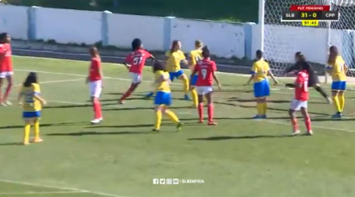 Het vrouwenelftal van Benfica draaide CP Pego met 32-0 door de gehaktmolen.