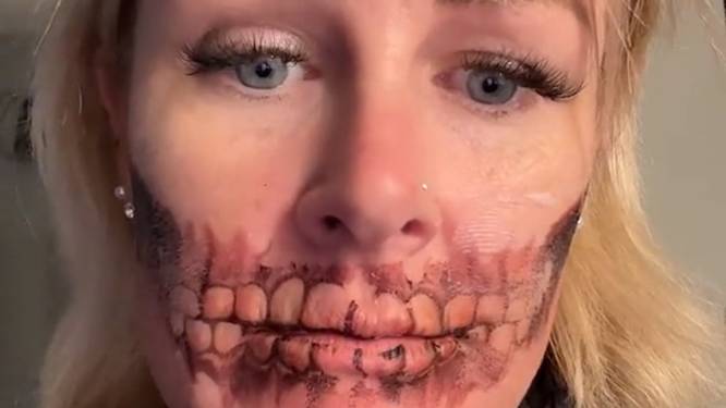 Elizabeth (46) krijgt griezelige plaktattoo niet van gezicht: ‘Ik heb vergaderingen morgen’ 