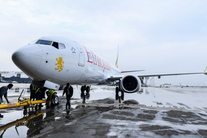 Een Boeing 737 Max 8 van Ethiopian Airlines.