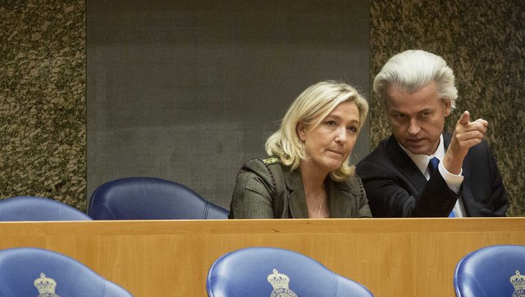 Wilders ontving in november vorig jaar Marine Le Pen van het Front National in Den Haag. Daar kondigden beide partijen hun voornemen tot samenwerking in Europa aan. Beeld anp