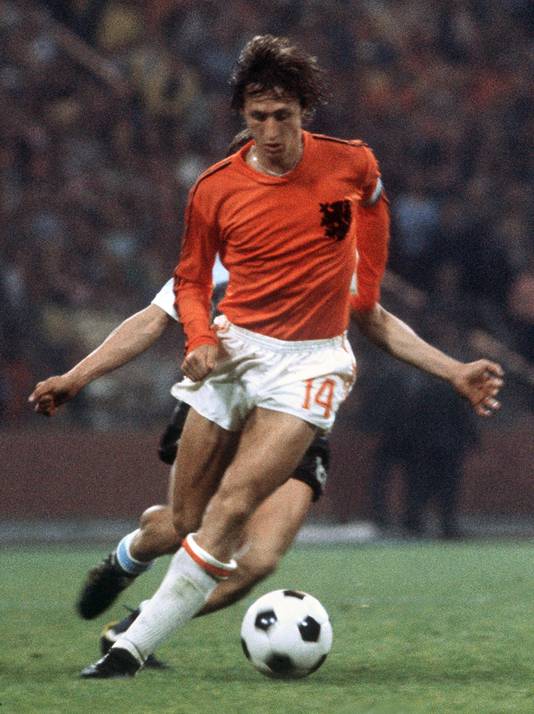 Johan Cruijff tijdens de WK-finale van 1974