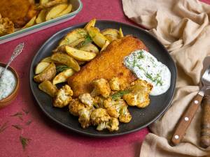 Wat Eten We Vandaag: Lekkerbek met aardappelpartjes en bloemkool