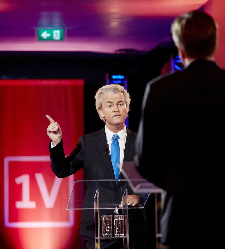 PVV-leider Wilders en D66-leider Pechtold bij EenVandaag gisteren. Beeld anp