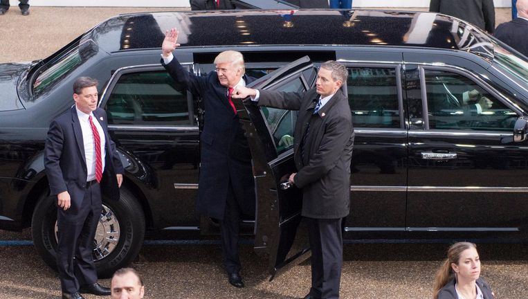 Donald Trump na zijn inauguratie. Beeld photo_news