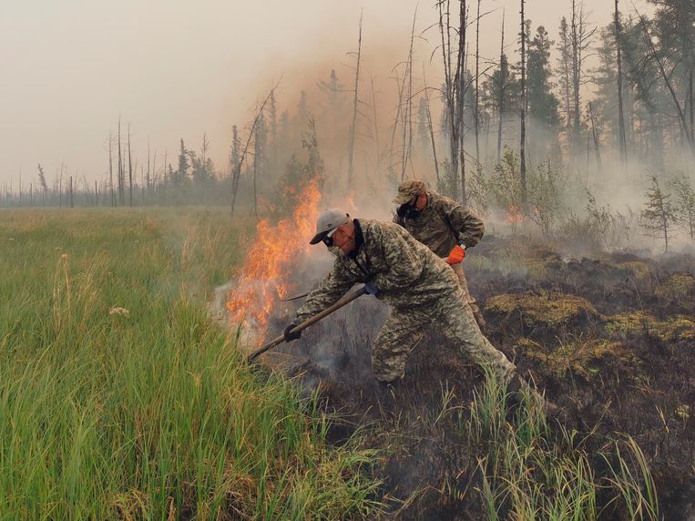 Jakoetië, een autonome republiek binnen de Russische Federatie. Ook hier woeden natuurbranden. Beeld AP