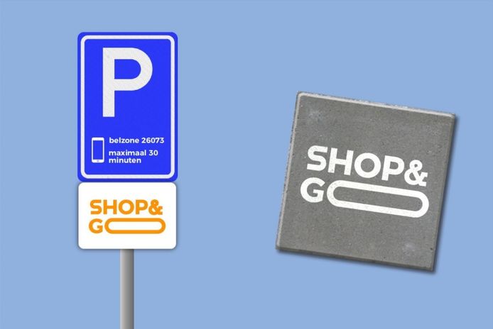 Het logo waaraan de flitsparkeerplaatsen in Arnhem vanaf juni zijn te herkennen.