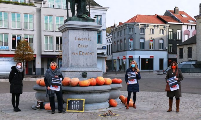 Vrouw en Maatschappij afdeling Zottegem voerde actie tegen partnergeweld.