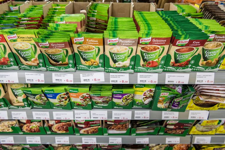 
Sauzen van Knorr in een supermarkt in Polen.