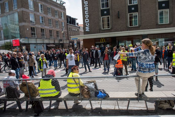 Protest van Demonstratie van het Volk tegen de coronamaatregelen.