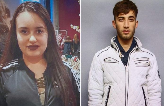 Het 14-jarige slachtoffer Susanna Feldman en de voortvluchtige dader Ali Bashar (20).