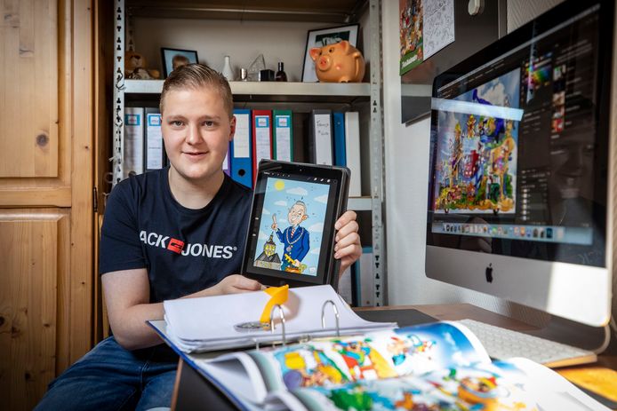 Leroy Oude Holtkamp (21) tekent de meest prachtige cartoons én…praalwagens