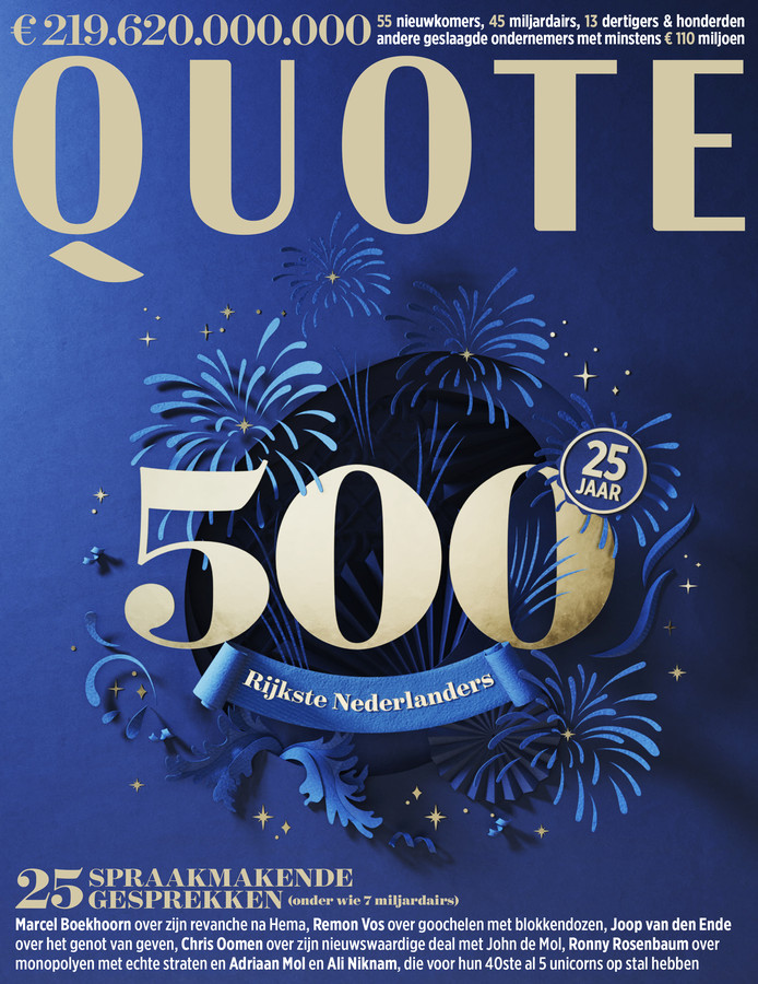 Feestelijke cover van de 25e editie van de Quote 500.