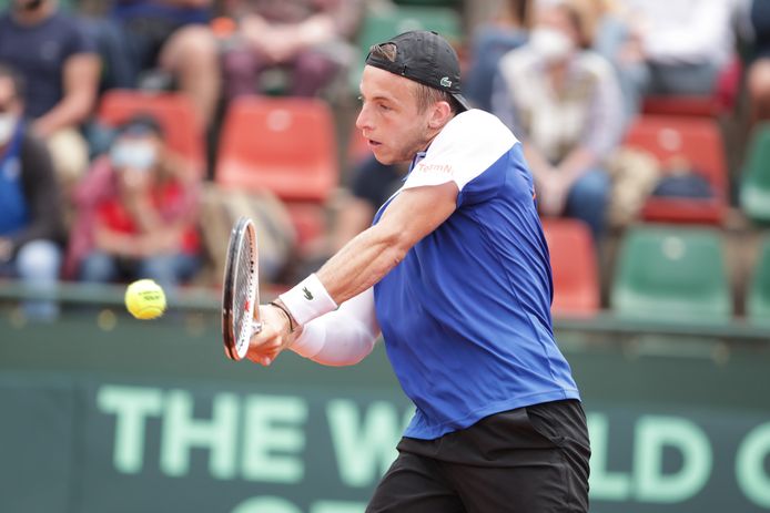 Tallon Griekspoor in actie bij de Davis Cup, september 2021