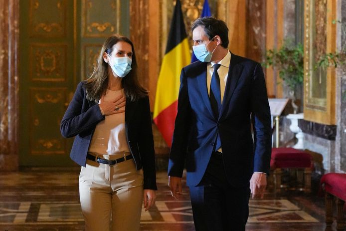 Buitenlandminister Sophie Wilmes met haar Nederlandse collega Wopke Hoekstra in Brussel afgelopen dinsdag.