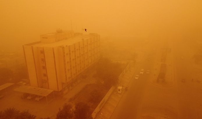 Nasiriyah, Irak, tijdens zandstorm