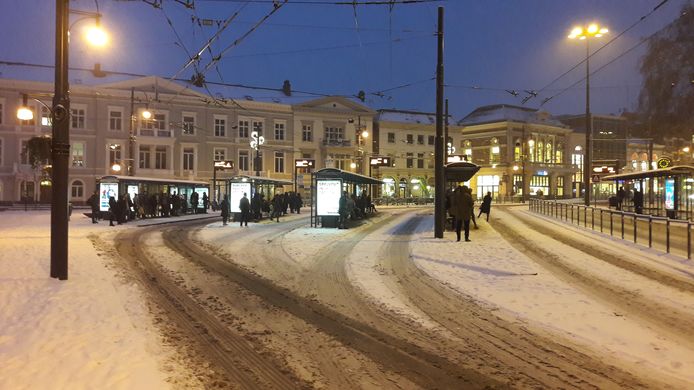 Het Willemsplein in de winter