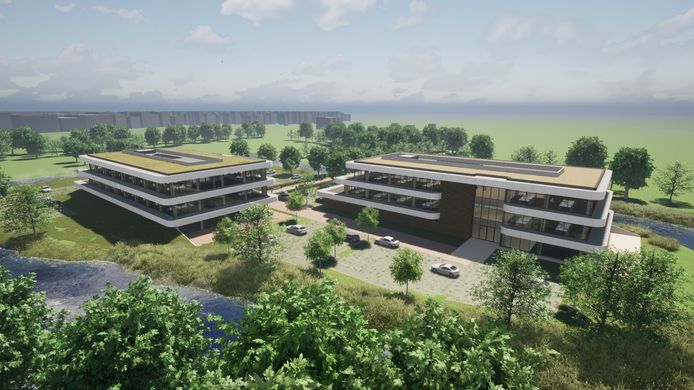 Impressie van de hightech campus met research en ontwikkelcentrum dat Jan Kelders sr. gaat bouwen op landgoed Steenenburg in Drunen.