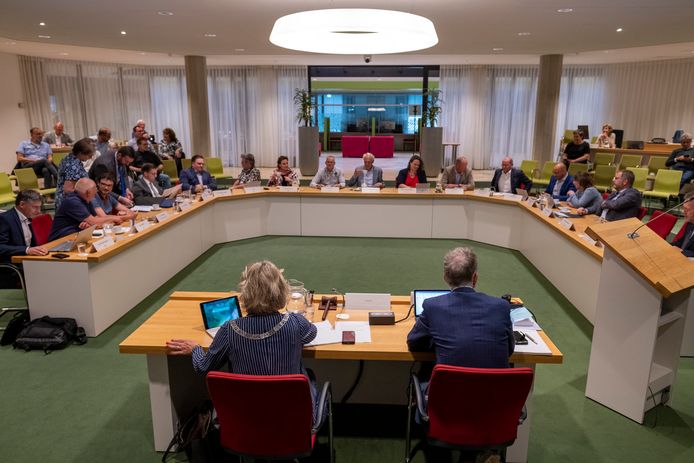 De gemeenteraad in Oldebroek vorige maand, bij het debat over de coalitievorming.