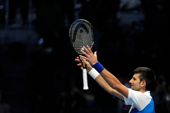 Novak Djokovic na zijn zege op Ruud.