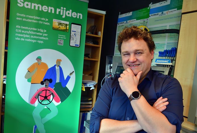 Jeroen Kroonen is aanjager op het gebied van duurzaam vervoer. Met de app Nabogo kunnen mensen samen gemakkelijk carpoolen.