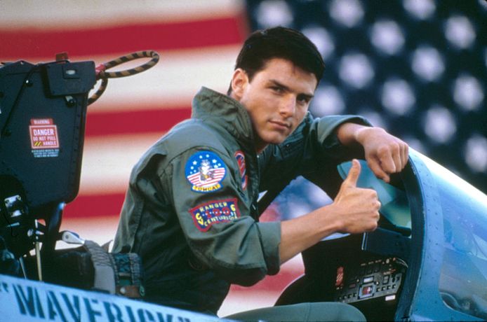 Tom Cruise in de film Top Gun.