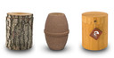 Drie verschillende biologisch afbreekbare urnen.