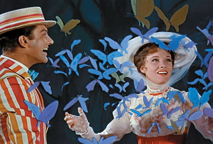 Julie Andrews in Mary Poppins uit 1964.