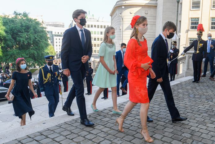 Prinses Elisabeth met haar broertjes Gabriel en Emmanuel en haar zusje Eléonore.