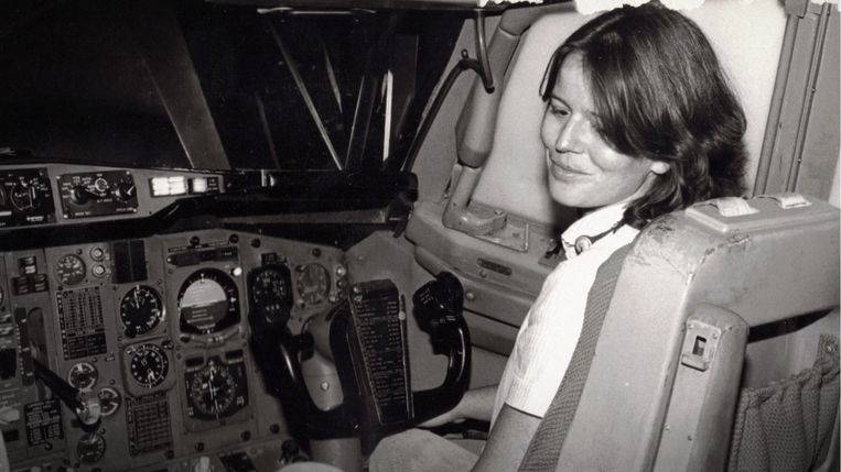 Anne-France Gorremans, de eerste vrouwelijke piloot bij Sabena. Beeld VRT