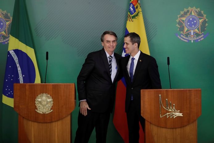 Venezolaanse interim-president Juan Guaido ontmoette vandaag ook de Braziliaanse president Jair Bolsonaro.