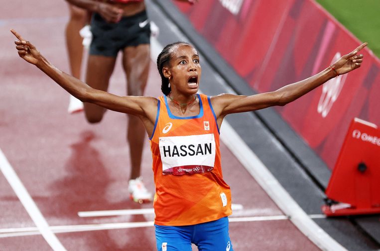 Hassan wint de 5.000m. Beeld EPA