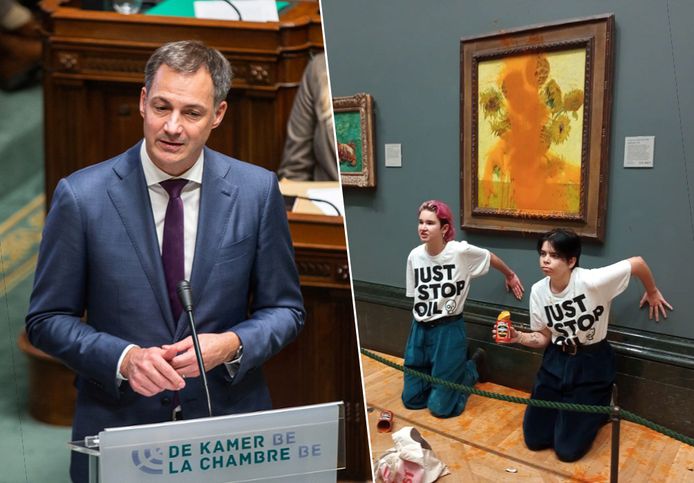Premier De Croo noemt de klimaatacties gericht op beroemde schilderijen "vandalisme".