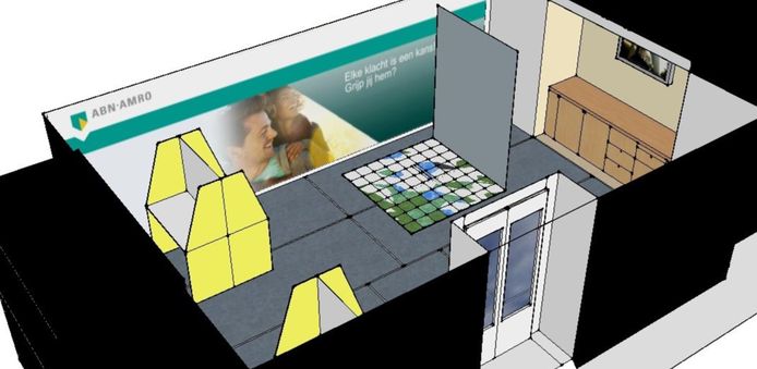 Het ontwerp voor de ‘Mobile Talent Room’, zoals Steven Duinhouwer het presenteerde bij de ABN Amro.