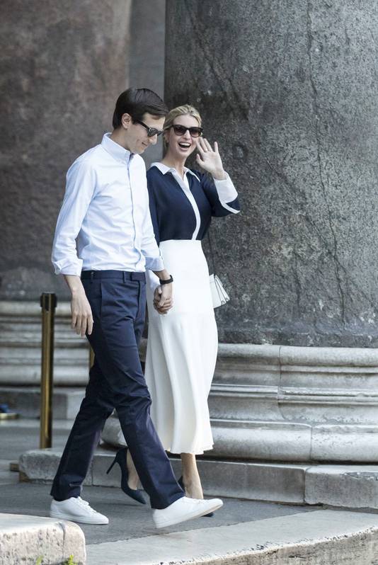 Jared Kushner en Ivanka Trump in Rome deze week.