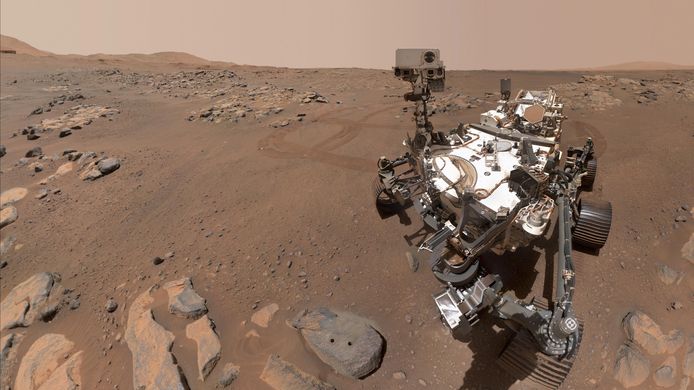 Marsrover Perseverance op de Rode Planeet.