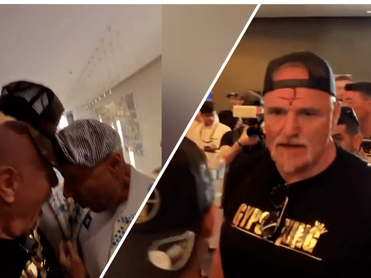 Vader Tyson en Tommy Fury deelt kopstoot uit op persconferentie