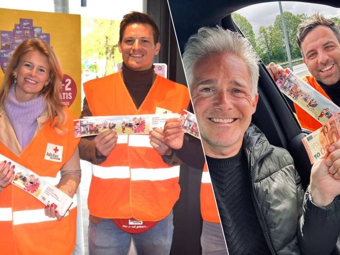 ‘Blind getrouwd’-kandidaten Jolien, Brecht en Joren geven aftrap van pleisterverkoop Rode Kruis Vlaanderen